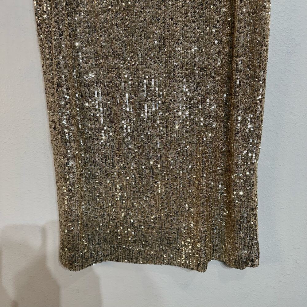 Ann Taylor Gold Sequin Pencil Skirt Sz L - Picture 4 of 9